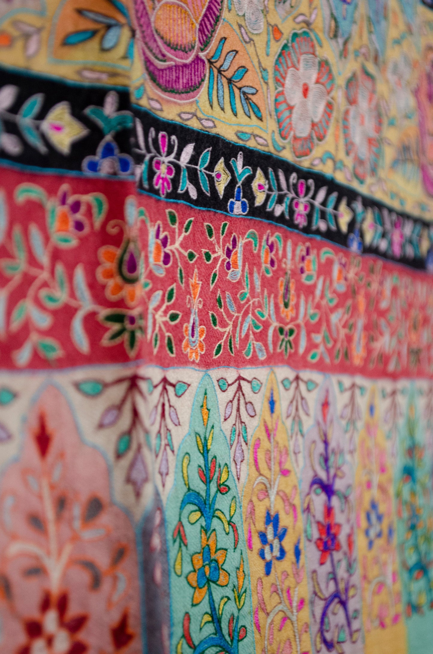 Pashtush India Womens Shawls Pashtush Womens Pashmina Handmade Kalamkari Shawl, Multicoloured