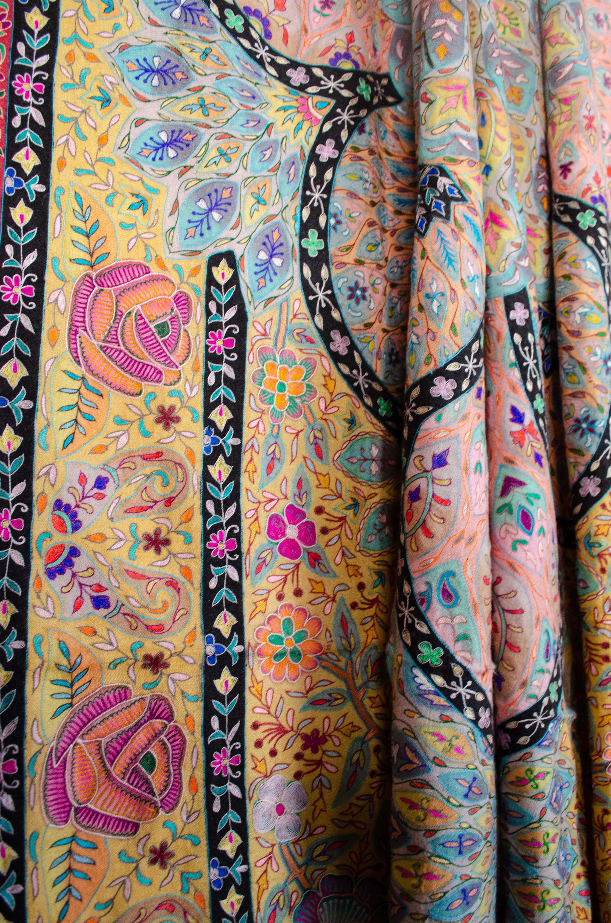 Pashtush India Womens Shawls Pashtush Womens Pashmina Handmade Kalamkari Shawl, Multicoloured