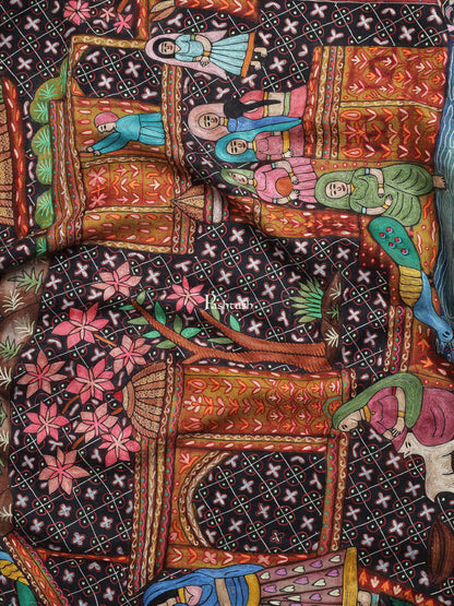 Pashtush India Womens Shawls Pashtush Womens Pashmina Handmade Kalamkari Shawl, Multicoloured