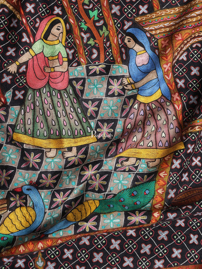 Pashtush India Womens Shawls Pashtush Womens Pashmina Handmade Kalamkari Shawl, Multicoloured