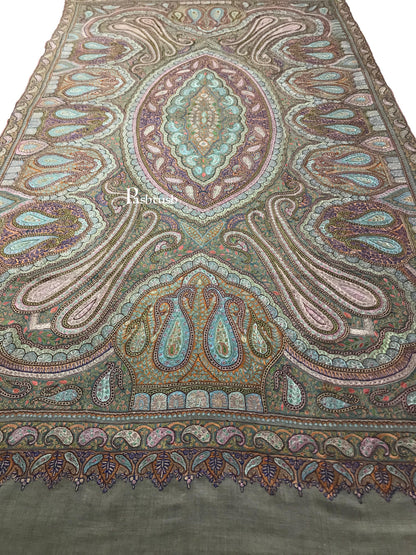 Pashtush India Womens Shawls Pashtush Womens Pashmina Shawl, Handwoven with Sozni Hand Embroidery