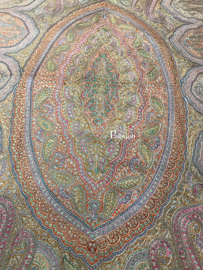 Pashtush India Womens Shawls Pashtush Womens Pashmina Shawl, Handwoven with Sozni Hand Embroidery