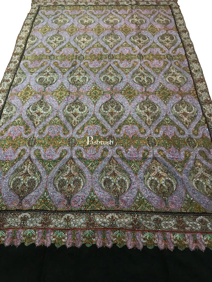 Pashtush India Womens Shawls Pashtush Womens Pashmina Shawl, Handwoven with Sozni Hand Embroidery