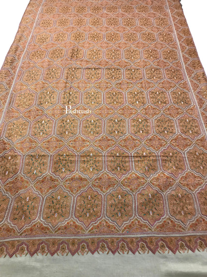 Pashtush India Womens Shawls Pashtush Womens Pashmina Shawl, Handwoven with Sozni Hand Embroidery