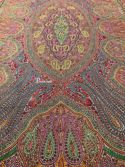 Pashtush India Womens Shawls Pashtush Womens Pashmina Shawl, Handwoven with Sozni Hand Embroidery