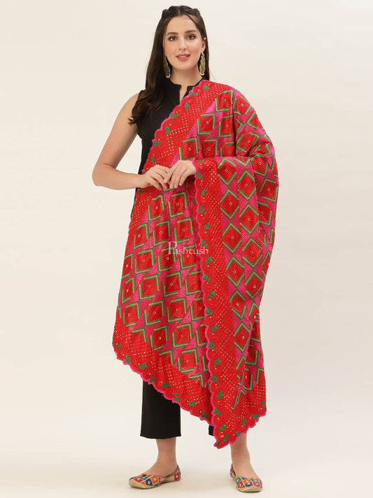 Pashtush India Womens Dupatta Pashtush Womens Phulkari Dupatta