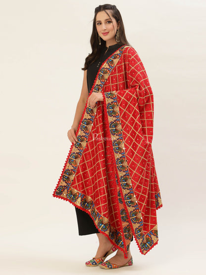 Pashtush India Womens Dupatta Pashtush Womens Phulkari Dupatta