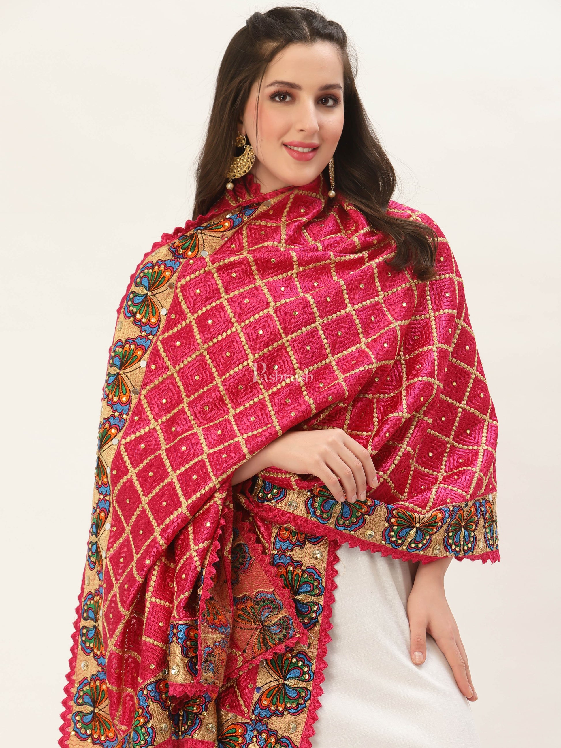 Pashtush India Womens Dupatta Pashtush Womens Phulkari Dupatta
