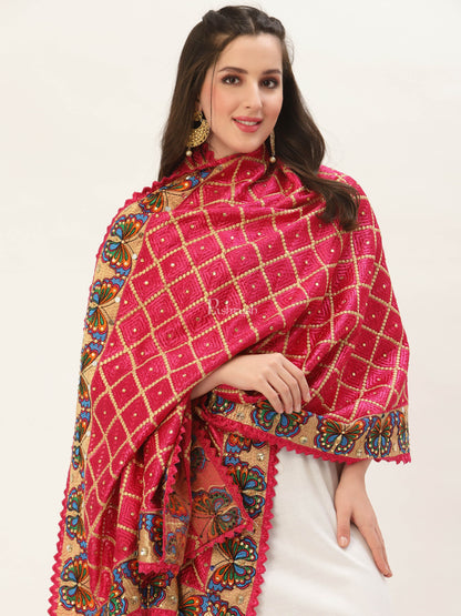 Pashtush India Womens Dupatta Pashtush Womens Phulkari Dupatta