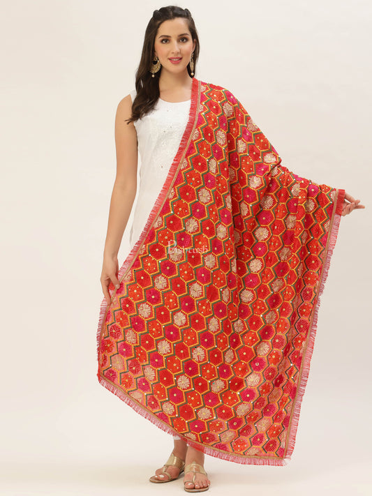 Pashtush India Womens Dupatta Pashtush Womens Phulkari Dupatta