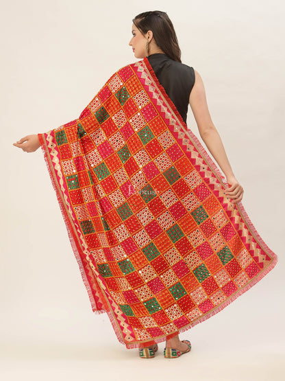 Pashtush India Womens Dupatta Pashtush Womens Phulkari Dupatta