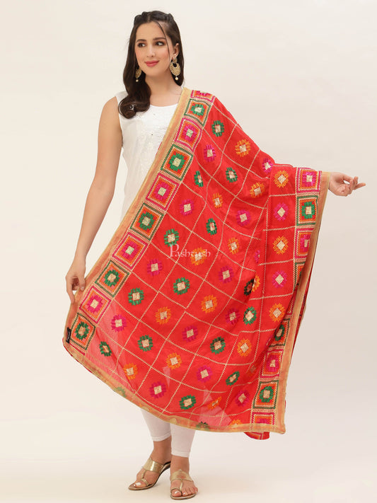 Pashtush India Womens Dupatta Pashtush Womens Phulkari Dupatta
