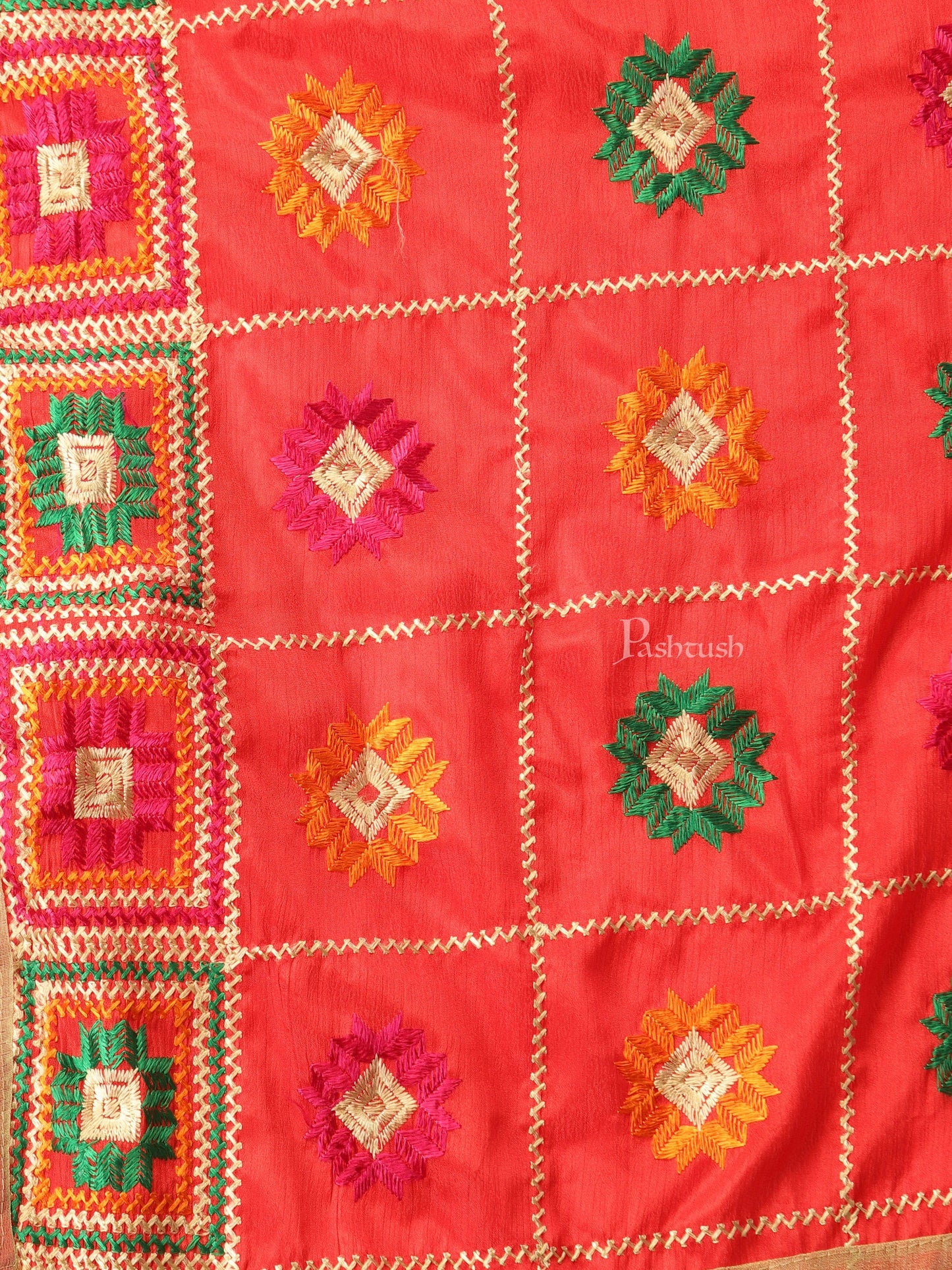 Pashtush India Womens Dupatta Pashtush Womens Phulkari Dupatta