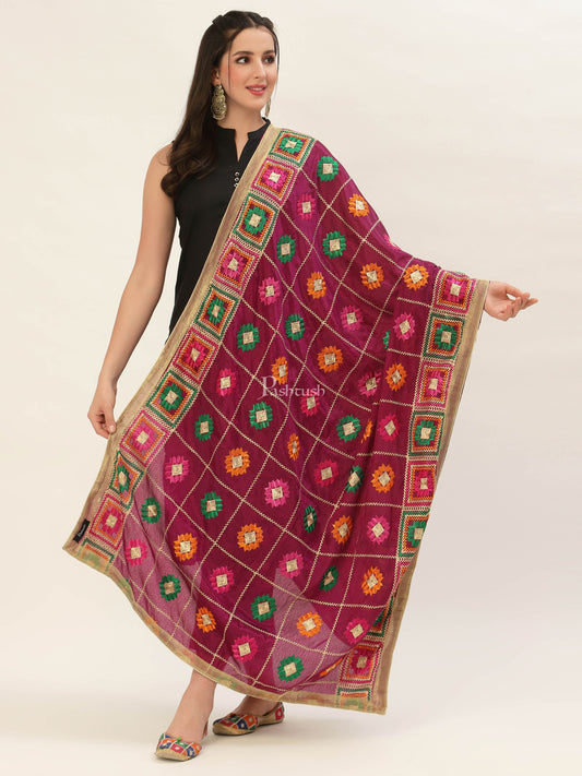 Pashtush India Womens Dupatta Pashtush Womens Phulkari Dupatta