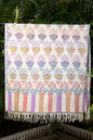 Pashtush India Womens Shawls Pashtush Womens Pure Pashmina Handloom Kaani Shawl, Handwoven, Pastel Hues, Ivory with Natural Woven Base
