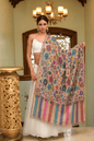 Pashtush India Womens Shawls Pashtush Womens Pure Pashmina Handloom Kaani Shawl, Handwoven, Pastel Hues, Multicoloured with Natural Woven Base