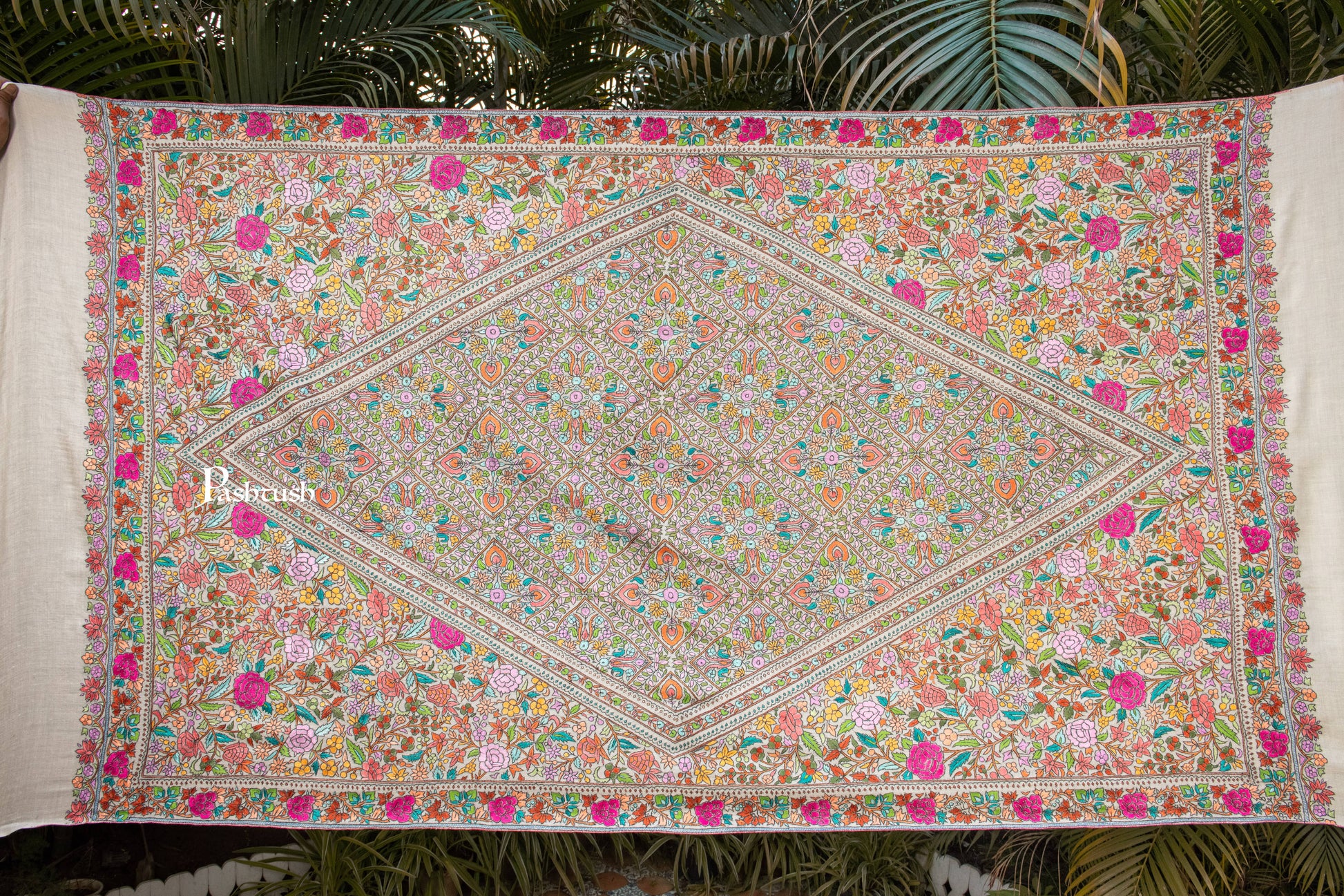 Pashtush India Womens Shawls Pashtush Womens Pure Pashmina Shawl, Beige