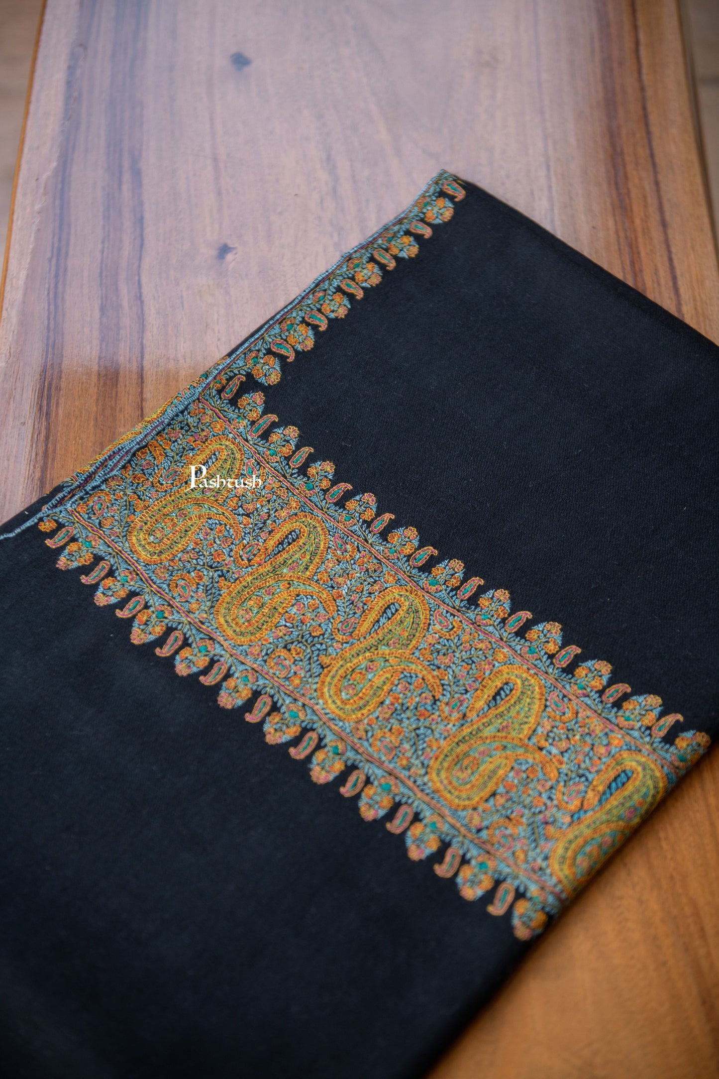 Pashtush India Womens Shawls Pashtush Womens Pure Pashmina Shawl, Black