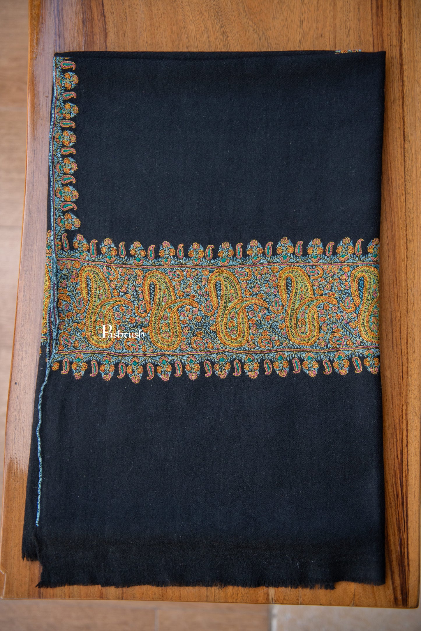 Pashtush India Womens Shawls Pashtush Womens Pure Pashmina Shawl, Black