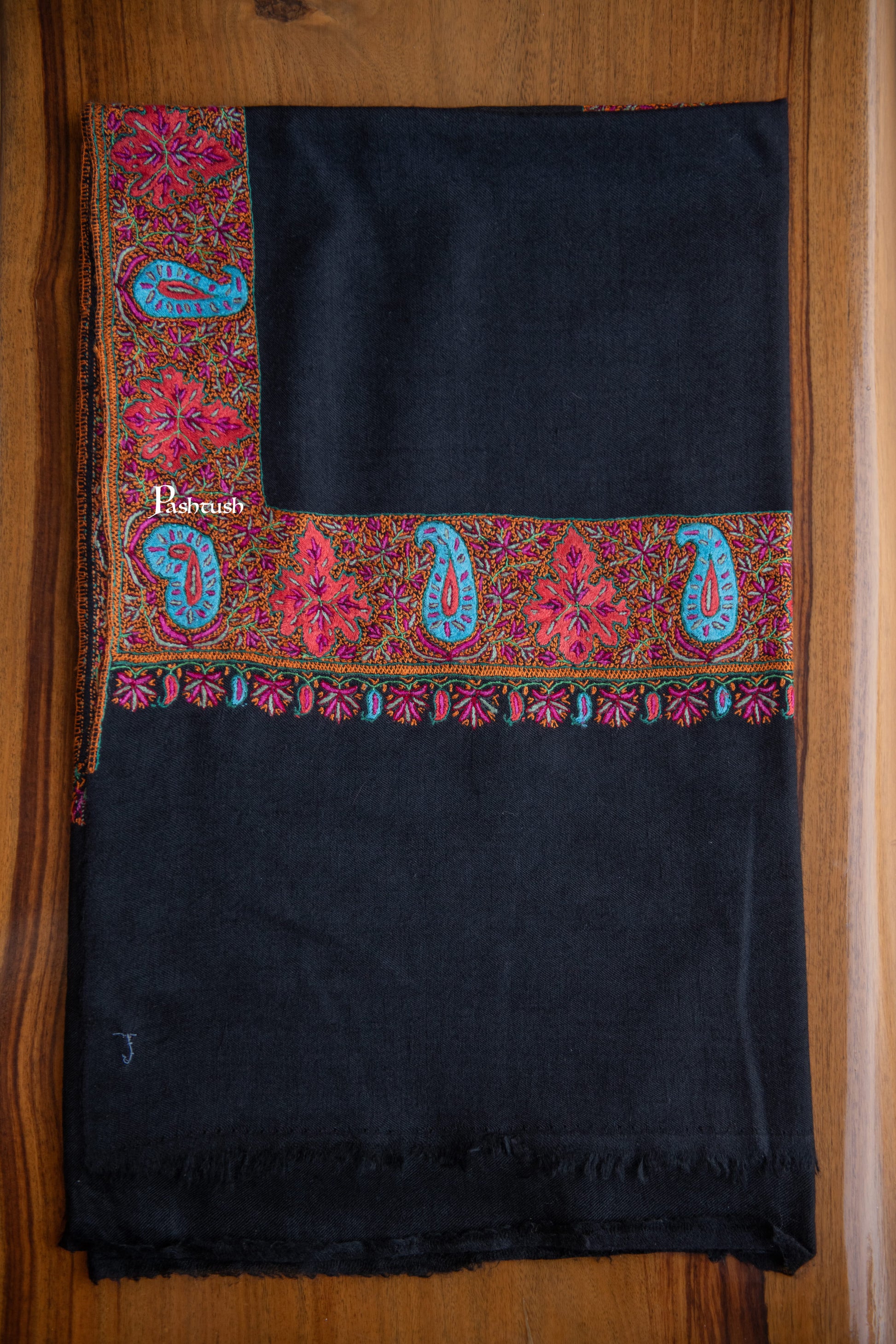 Pashtush India Womens Shawls Pashtush Womens Pure Pashmina Shawl, Black
