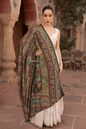 Pashtush India Womens Shawls Pashtush Womens Pure Pashmina Shawl, Hand Embroidery, Hand Woven Design, Black