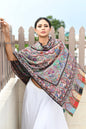 Pashtush India Womens Shawls Pashtush Womens Pure Pashmina Shawl, Hand Painted And Embroidered Kalamkari Design, Multicolour