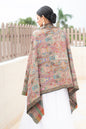 Pashtush India Womens Shawls Pashtush Womens Pure Pashmina Shawl, Hand Painted And Embroidered Kalamkari Ombre Design, Multicolour