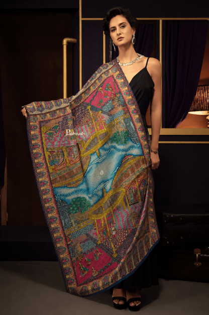 Pashtush India Womens Shawls Pashtush Womens Pure Pashmina Shawl, Hand Painted, Hand Woven Design, Multicolour