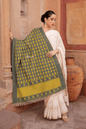 Pashtush India Womens Shawls Pashtush Womens Pure pashmina Shawl Hand-woven, Reversible Design, Grey and Kashmiri Mustard