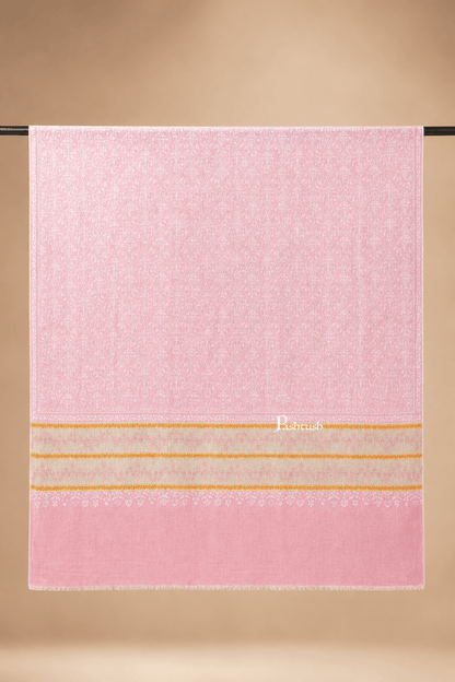 Pashtush India Womens Shawls Pashtush Womens Pure pashmina shawl, hand woven, tonal hand embroidery, soft Powder pink