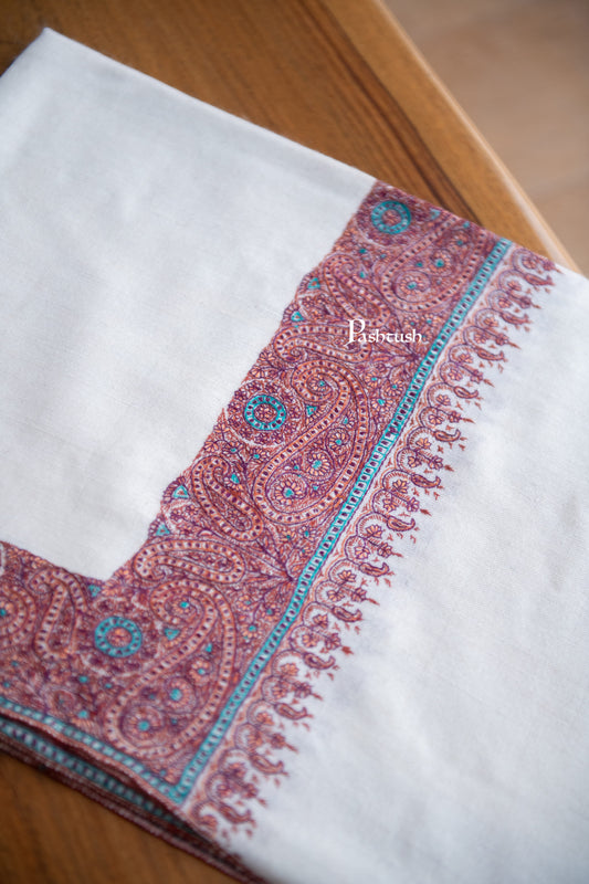 Pashtush India Womens Shawls Pashtush Womens Pure Pashmina Shawl, Ivory