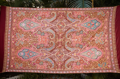 Pashtush India Womens Shawls Pashtush Womens Pure Pashmina Shawl, Maroon