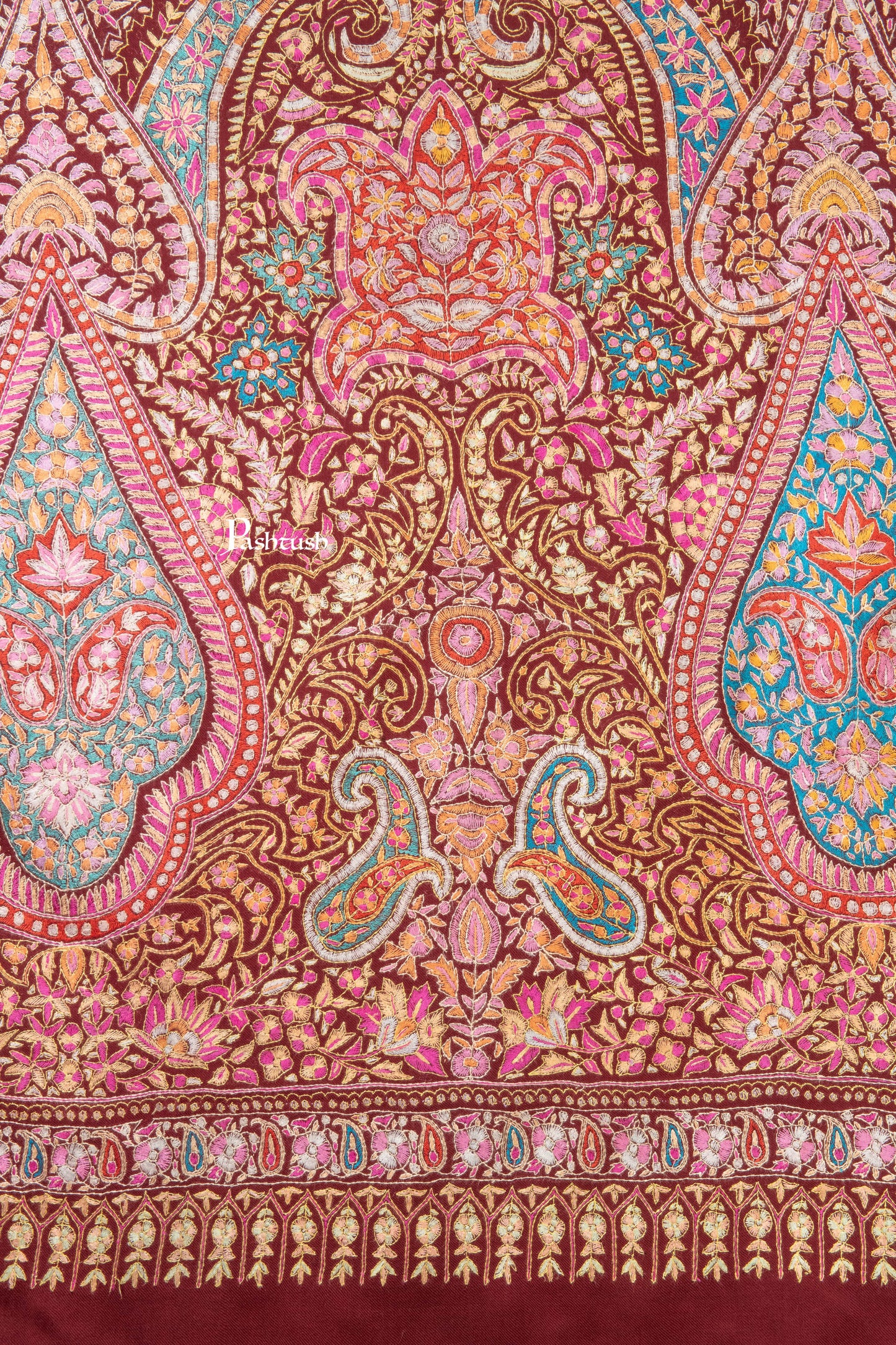 Pashtush India Womens Shawls Pashtush Womens Pure Pashmina Shawl, Maroon