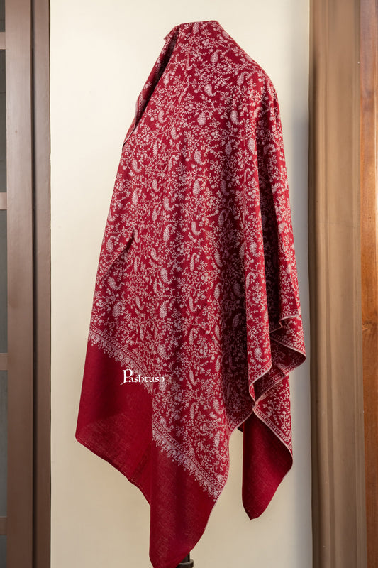 Pashtush India Womens Shawls Pashtush Womens Pure Pashmina Shawl, Maroon