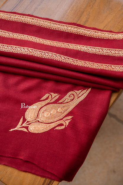 Pashtush India Womens Shawls Pashtush Womens Pure Pashmina Shawl, Maroon