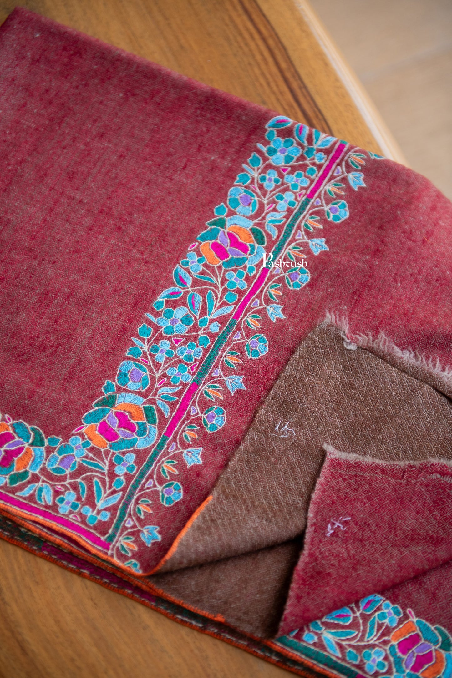 Pashtush India Womens Shawls Pashtush Womens Pure Pashmina Shawl, Maroon