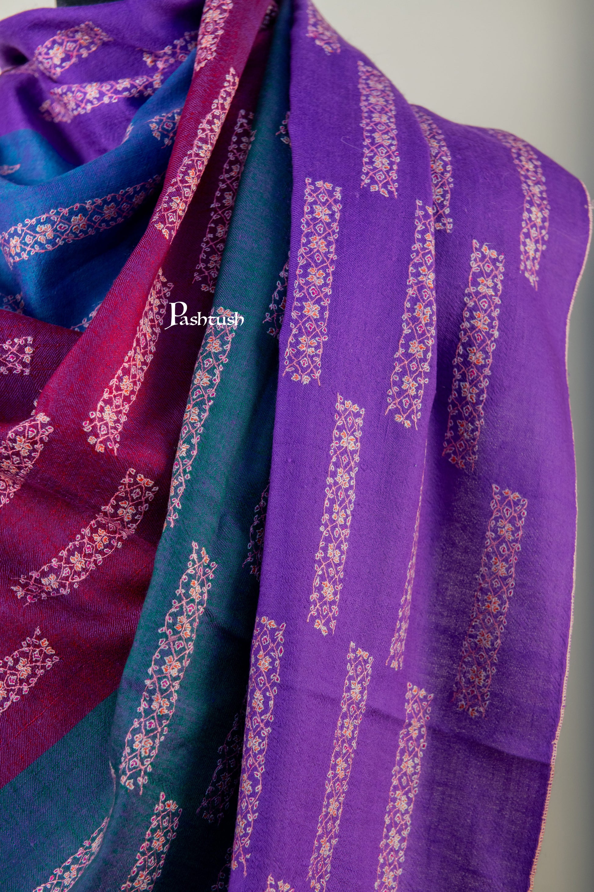 Pashtush India Womens Shawls Pashtush Womens Pure Pashmina Shawl, Multicolour