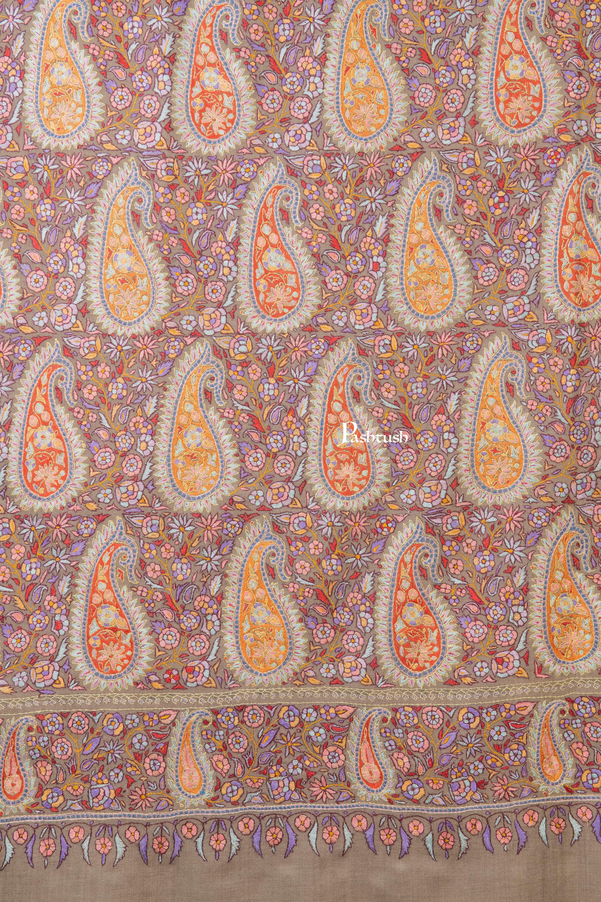 Pashtush India Womens Shawls Pashtush Womens Pure Pashmina Shawl, Multicolour With Natural Woven Base
