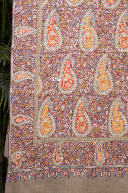 Pashtush India Womens Shawls Pashtush Womens Pure Pashmina Shawl, Multicolour With Natural Woven Base