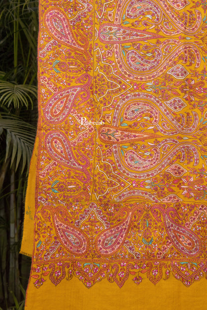 Pashtush India Womens Shawls Pashtush Womens Pure Pashmina Shawl, Mustard