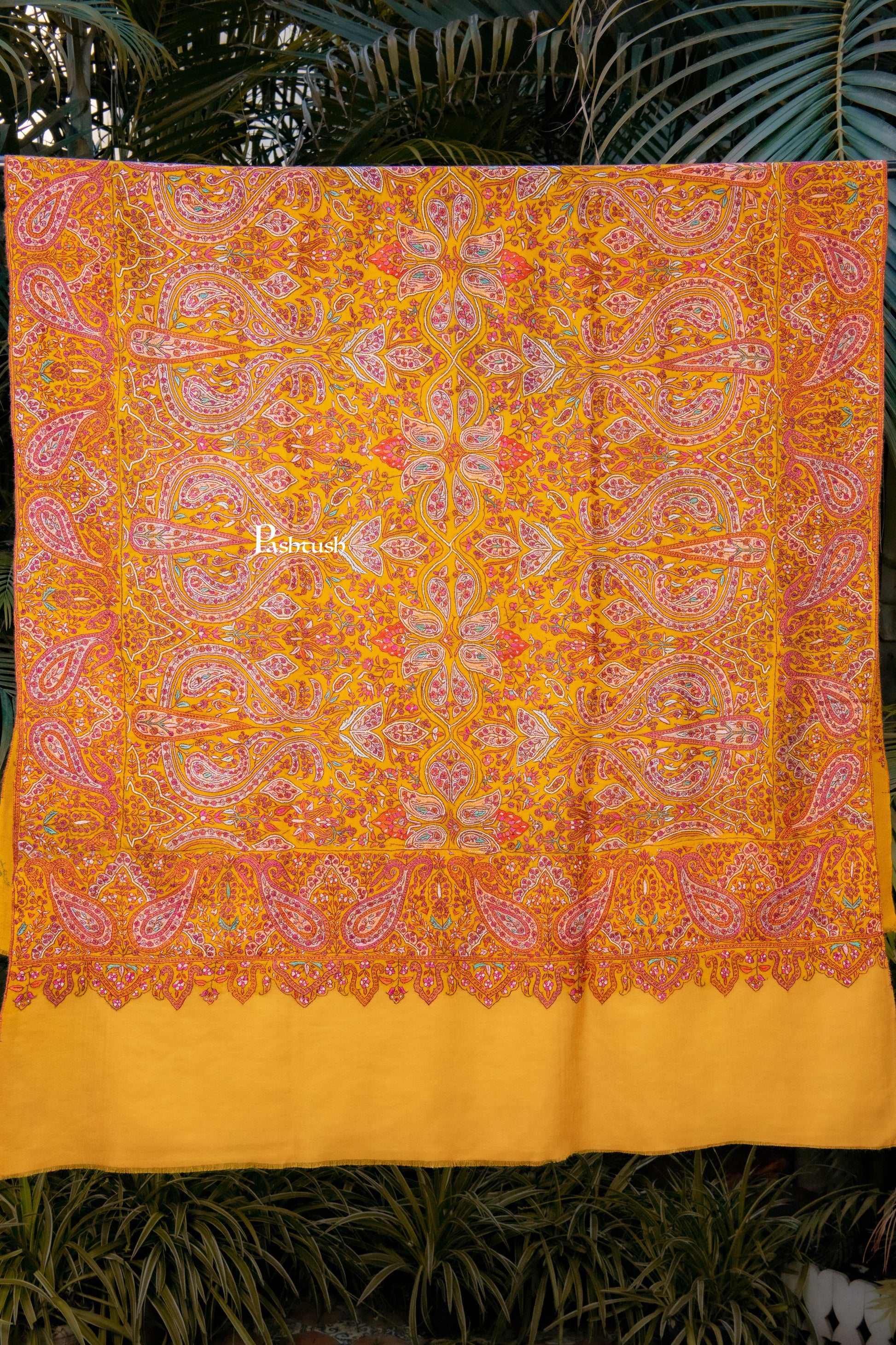 Pashtush India Womens Shawls Pashtush Womens Pure Pashmina Shawl, Mustard