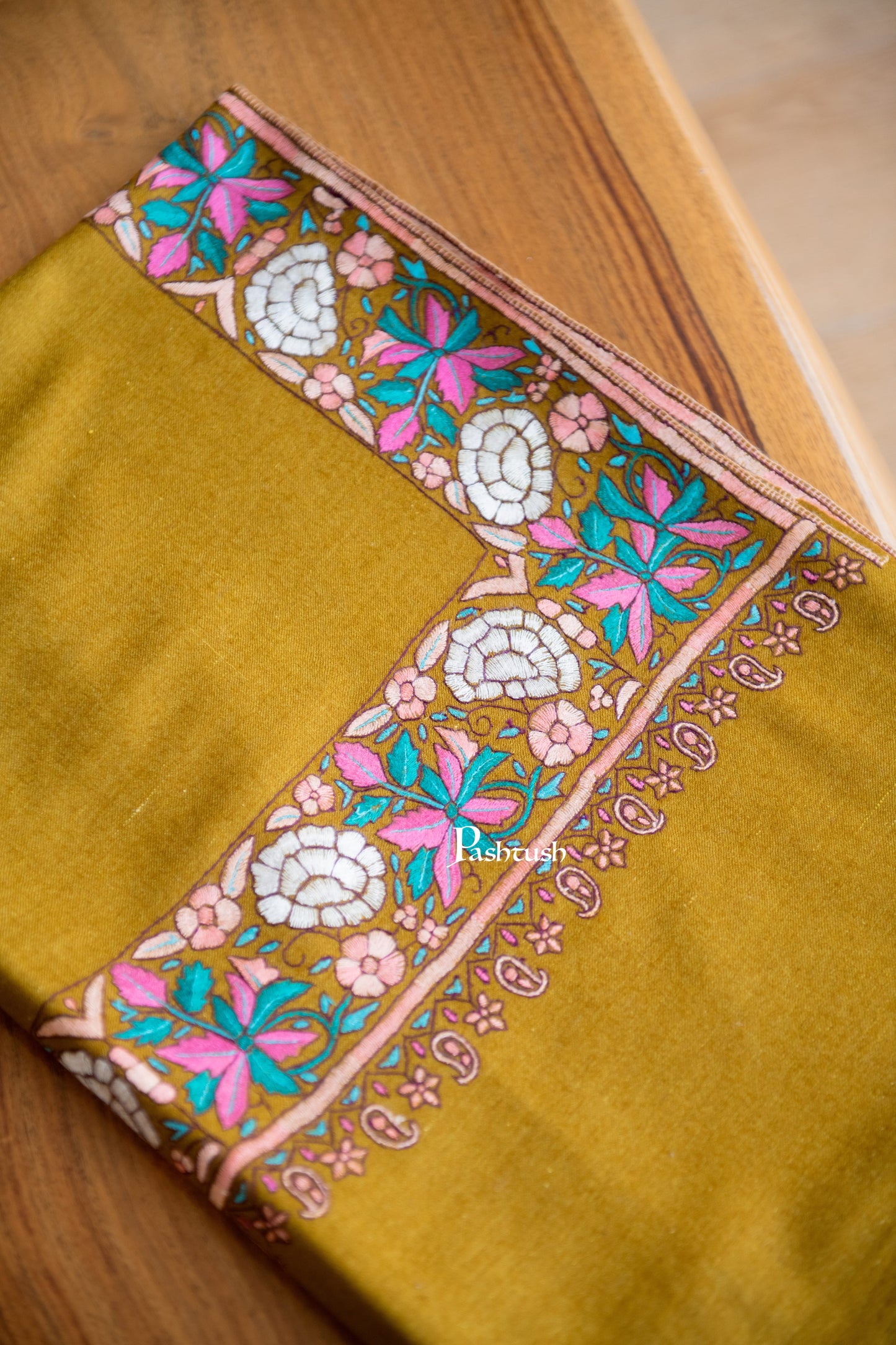 Pashtush India Womens Shawls Pashtush Womens Pure Pashmina Shawl, Mustard
