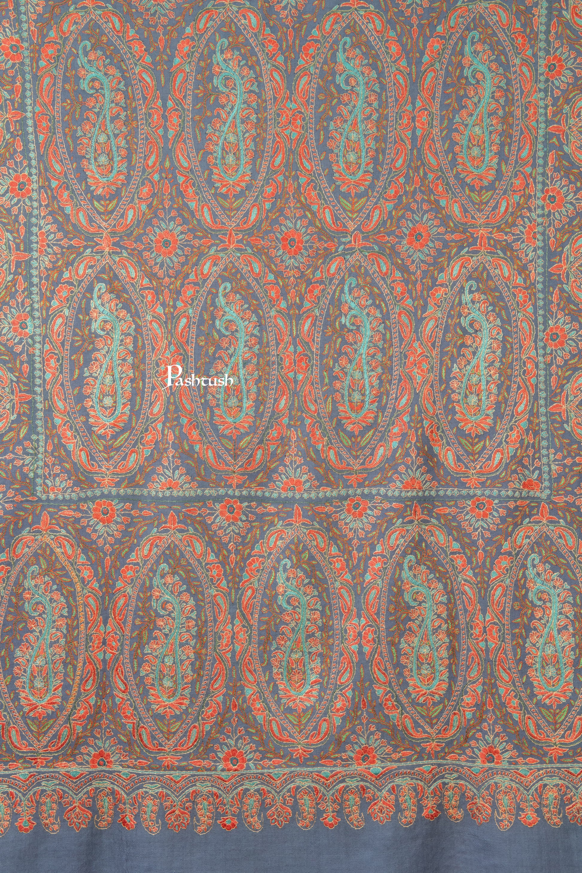 Pashtush India Womens Shawls Pashtush Womens Pure Pashmina Shawl, Muted Blue