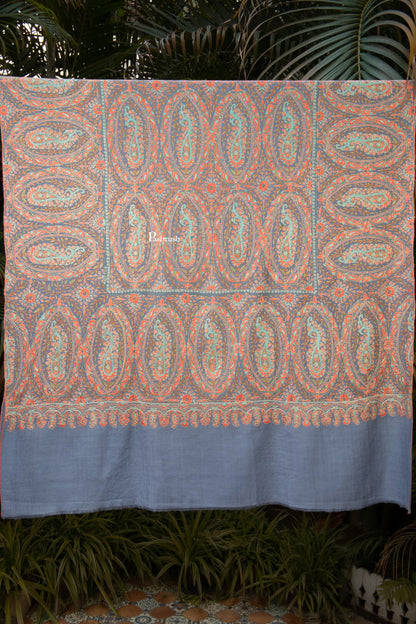 Pashtush India Womens Shawls Pashtush Womens Pure Pashmina Shawl, Muted Blue
