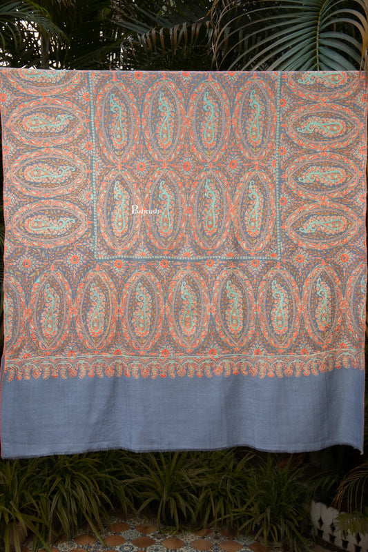 Pashtush India Womens Shawls Pashtush Womens Pure Pashmina Shawl, Muted Blue