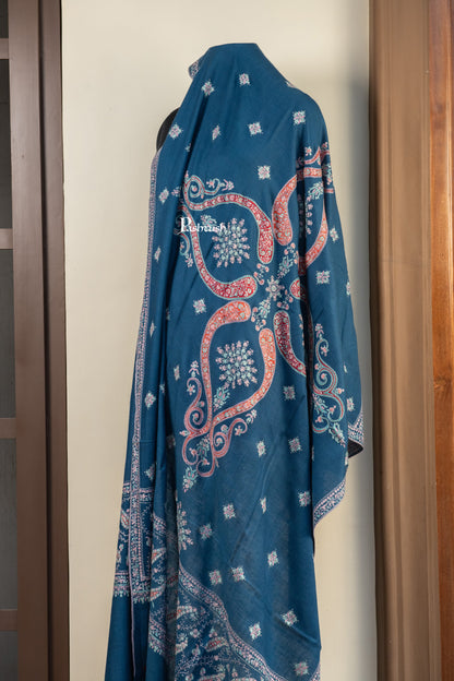 Pashtush India Womens Shawls Pashtush Womens Pure Pashmina Shawl, Navy Blue