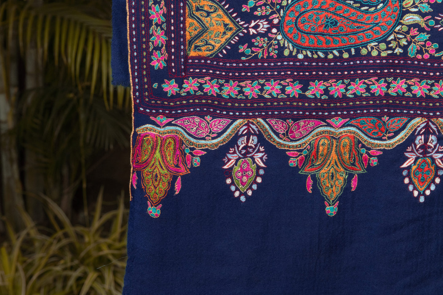 Pashtush India Womens Shawls Pashtush Womens Pure Pashmina Shawl, Navy Blue