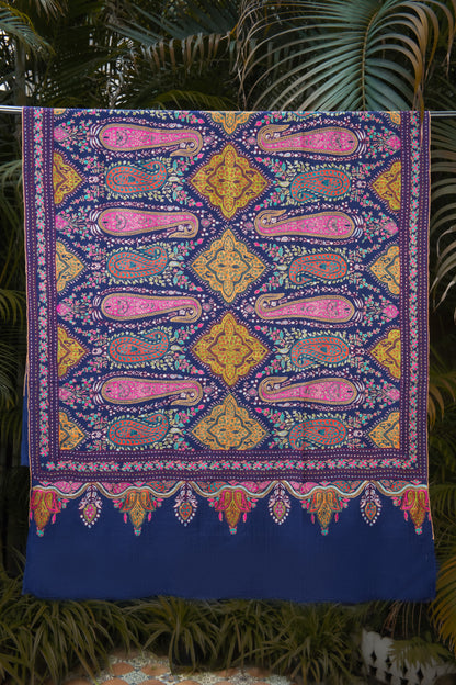 Pashtush India Womens Shawls Pashtush Womens Pure Pashmina Shawl, Navy Blue