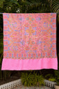 Pashtush India Womens Shawls Pashtush Womens Pure Pashmina Shawl, Papier Mache Hand Embroidery, Hand Woven Design, Bright Pink