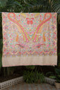 Pashtush India Womens Shawls Pashtush Womens Pure Pashmina Shawl, Papier Mache Hand Embroidery, Hand Woven Design, Multicolour With Natural Woven Base
